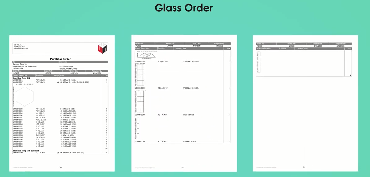 Glass Purchase Order for a Batch