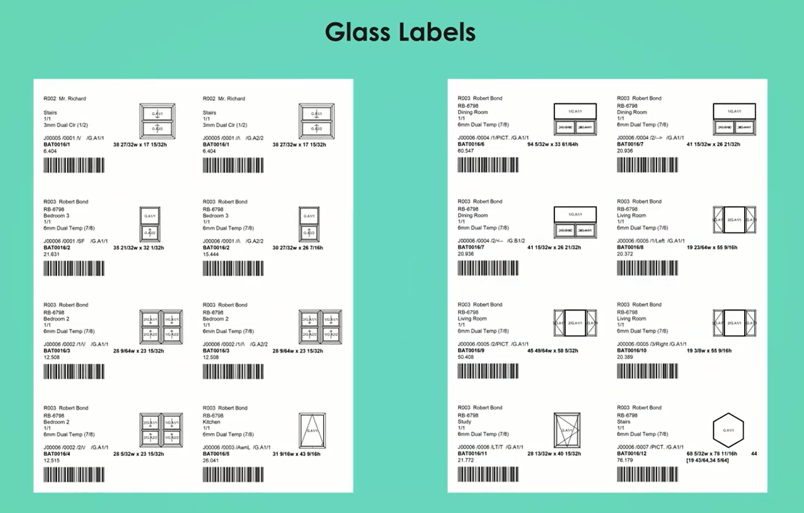 Standard Glass Labels